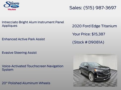 Used 2020 Ford Edge Titanium w/ Equipment Group 301A AWD/4WD image 29