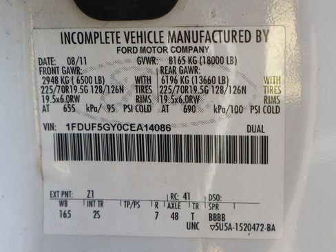 Used 2012 Ford F550 2WD Regular Cab Super Duty w/ PWR Equipment Group image 55