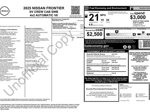 Used 2025 Nissan Frontier SV w/ Tow Package RWD image 48