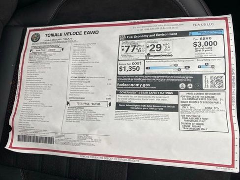 New 2024 Alfa Romeo Tonale Veloce w/ Active Assist Package image 48