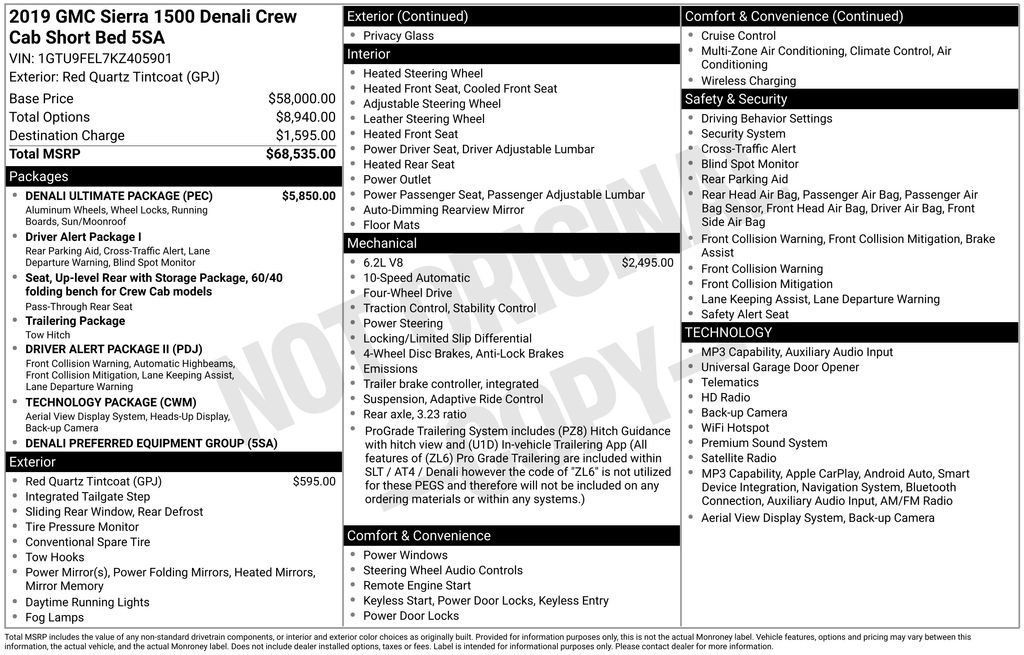 Used 2019 GMC Sierra 1500 Denali w/ Denali Ultimate Package AWD/4WD image 37