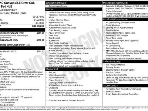 Used 2016 GMC Canyon SLE w/ SLE Convenience Package AWD/4WD image 6