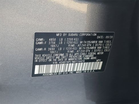 Certified 2021 Subaru Outback Touring image 37