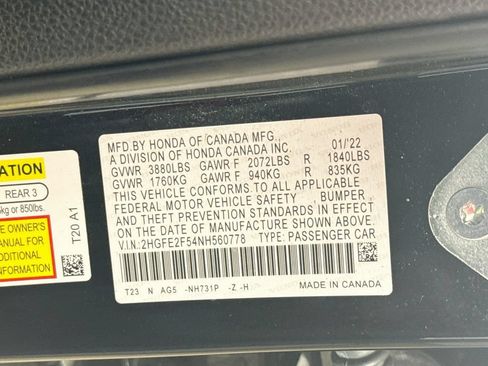 Used 2022 Honda Civic Sport image 28