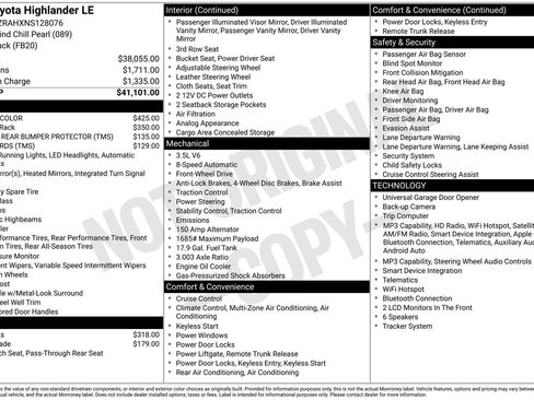 Used 2022 Toyota Highlander LE FWD image 34