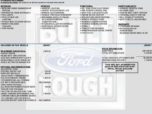 Used 2016 Ford F150 Lariat w/ Equipment Group 501A Mid image 2