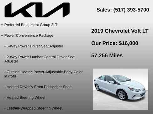 Used 2019 Chevrolet Volt LT w/ Power Convenience Package FWD image 5