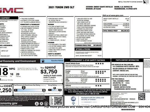 Used 2021 GMC Yukon SLT RWD image 3