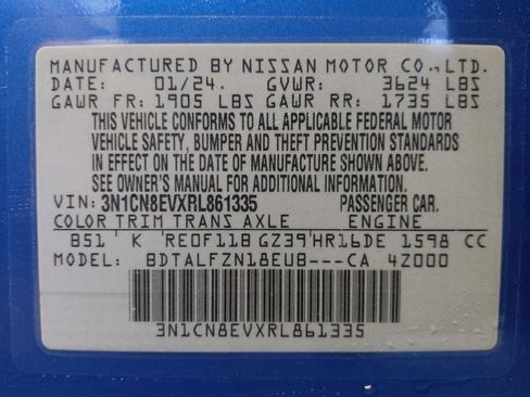 Used 2024 Nissan Versa SV w/ Trunk Package FWD image 33