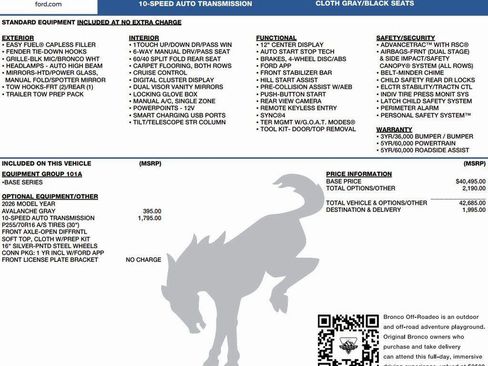 New 2026 Ford Bronco 4-Door image 2