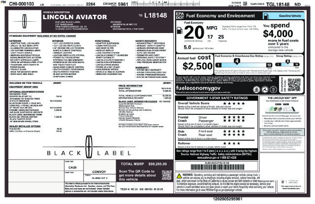 New 2026 Lincoln Aviator Black Label w/ Black Label Special Edition AWD/4WD image 28