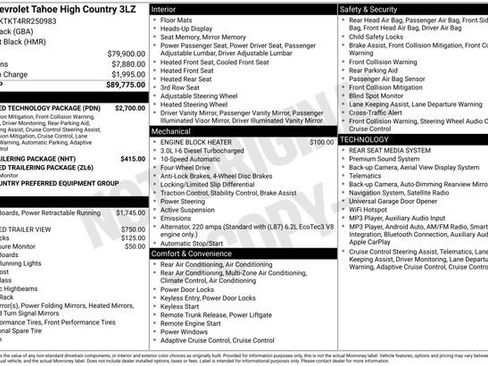 Used 2024 Chevrolet Tahoe High Country w/ Advanced Technology Package AWD/4WD image 3