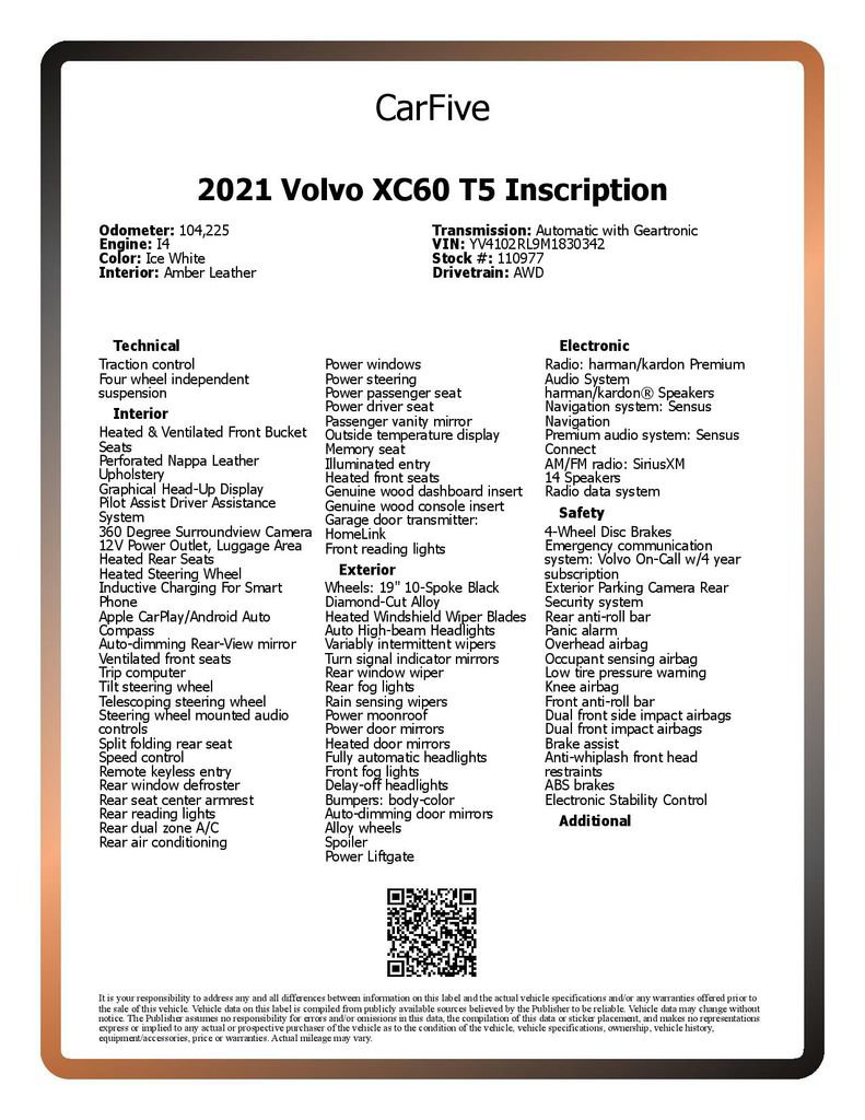 Used 2021 Volvo XC60 T5 Inscription w/ Advanced Package AWD/4WD image 30