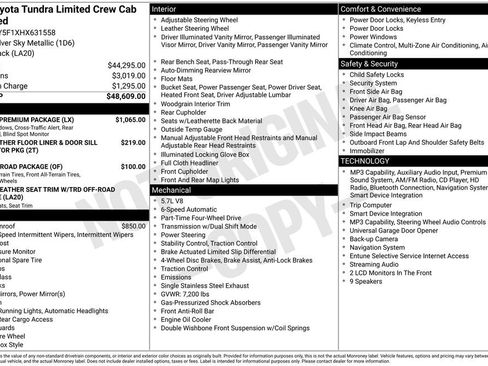 Used 2017 Toyota Tundra Limited w/ Limited Premium Package AWD/4WD image 2