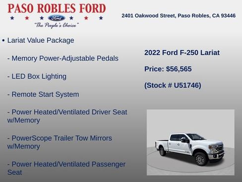 Used 2022 Ford F250 Lariat w/ Lariat Value Package AWD/4WD image 5