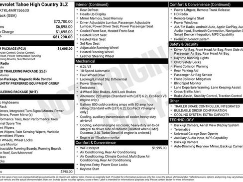 Certified 2021 Chevrolet Tahoe High Country w/ Premium Package AWD/4WD image 4