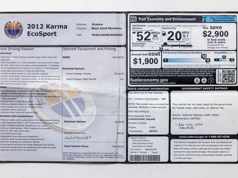 Used 2012 Fisker Karma EcoSport image 45