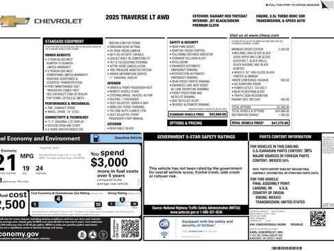 New 2025 Chevrolet Traverse LT w/ Midnight/Sport Edition image 2