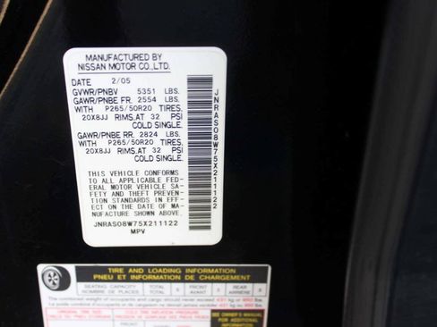 Used 2005 INFINITI FX35 AWD w/ (P01) Touring Pkg image 9