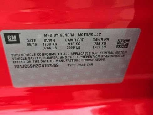 Certified 2016 Chevrolet Sonic LT w/ Wheels and Fog Lamp Package FWD image 37