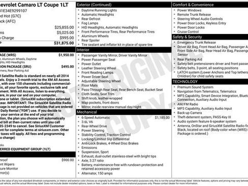 Used 2014 Chevrolet Camaro LT w/ RS Package RWD image 25