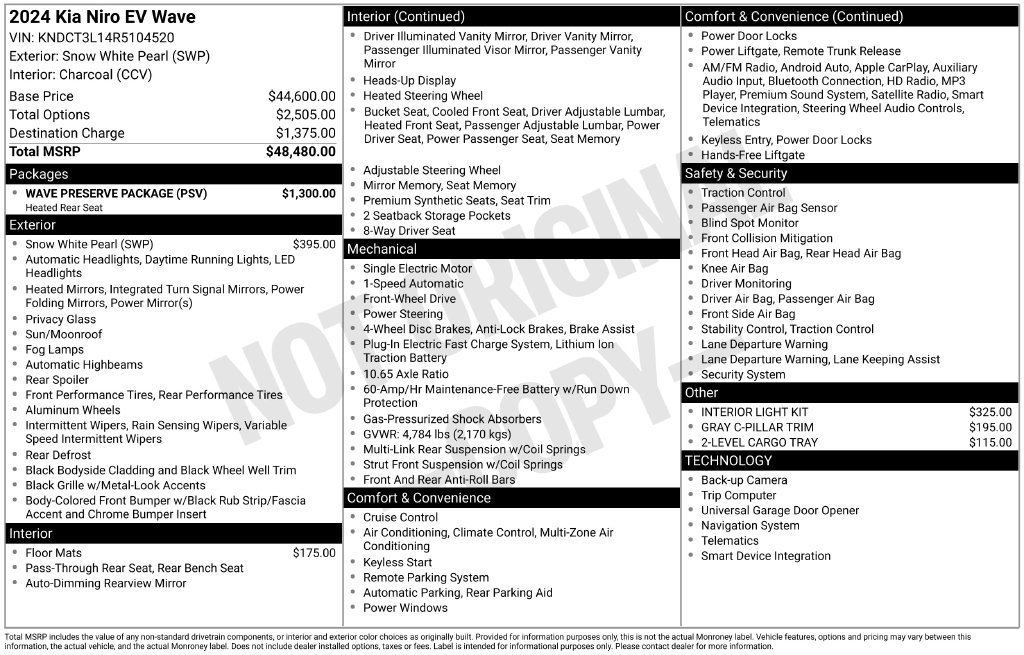 Certified 2024 Kia Niro Wave w/ Wave Preserve Package FWD image 10