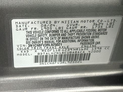 Used 2024 Nissan Versa SR w/ Trunk Package FWD image 12