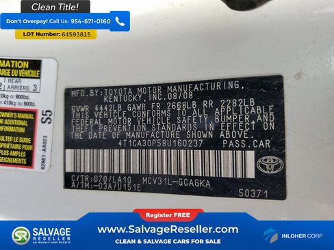 Used 2008 Toyota Solara SLE image 16