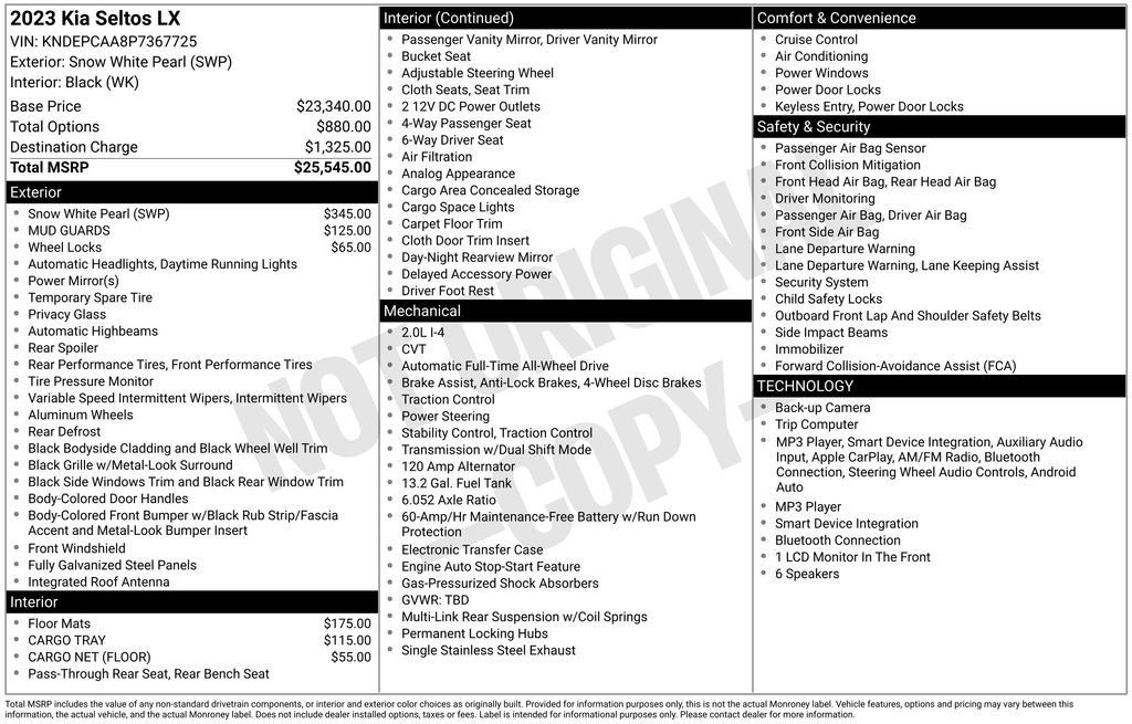 Certified 2023 Kia Seltos LX AWD/4WD image 20