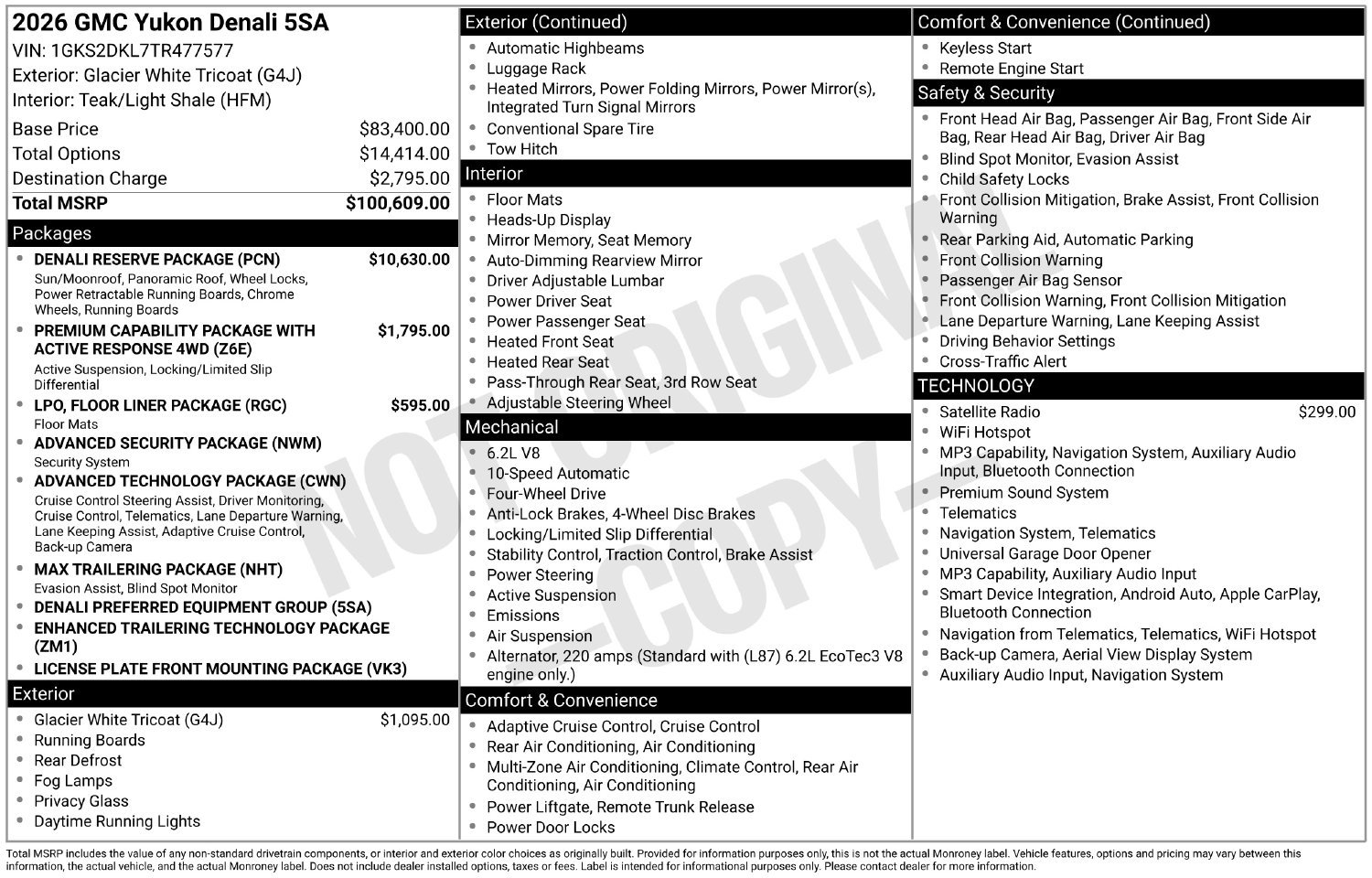 New 2026 GMC Yukon Denali w/ Denali Reserve Package AWD/4WD image 25