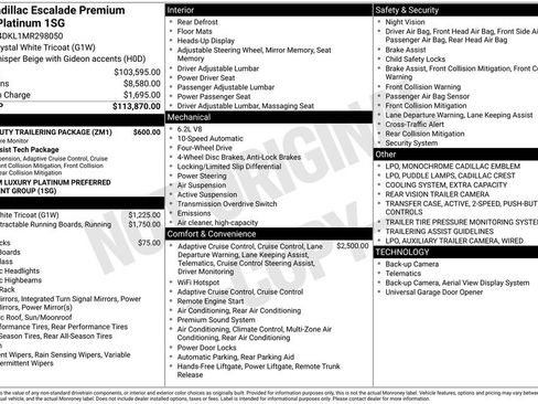 Used 2021 Cadillac Escalade Premium Luxury Platinum w/ Heavy-Duty Trailer Package image 66