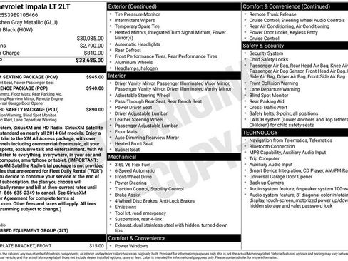 Used 2014 Chevrolet Impala LT w/ Premium Seating Package FWD image 2