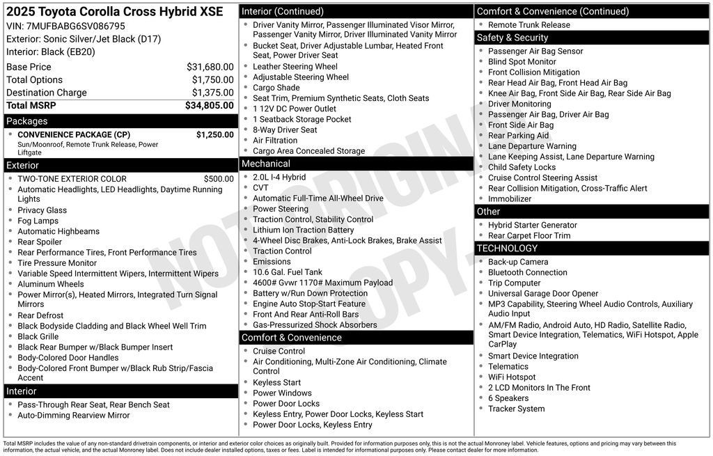 Used 2025 Toyota Corolla Cross AWD Hybrid w/ Convenience Package image 31