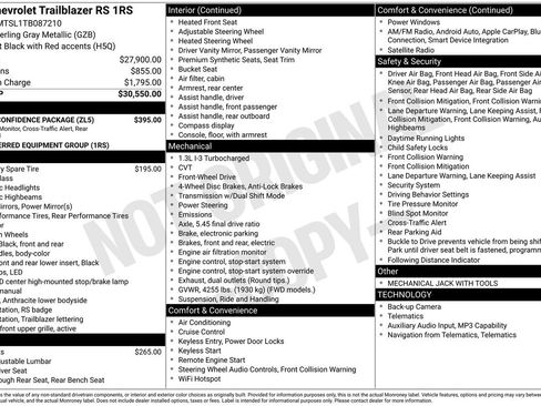 Used 2026 Chevrolet TrailBlazer RS w/ Driver Confidence Package FWD image 8