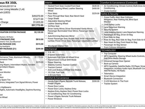 Used 2018 Lexus RX 350L AWD image 4