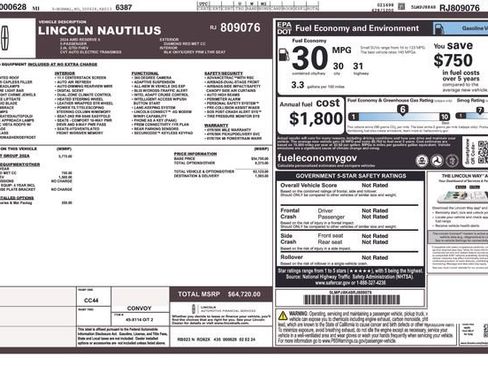 Used 2024 Lincoln Nautilus Reserve w/ Equipment Group 202A AWD/4WD image 33