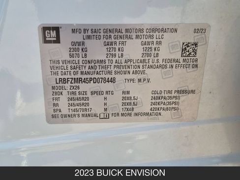 Used 2023 Buick Envision Preferred w/ Sport Touring Package AWD/4WD image 30