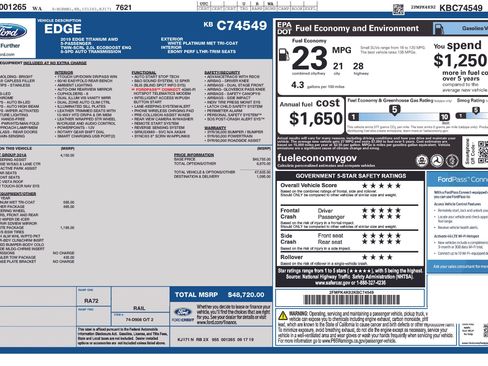 Certified 2019 Ford Edge Titanium w/ Equipment Group 301A AWD/4WD image 1