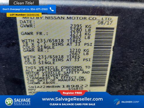 Used 2017 Nissan Murano S w/ Navigation Package AWD/4WD image 17