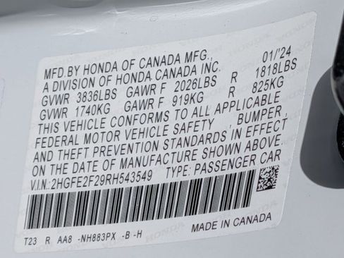 Certified 2024 Honda Civic LX image 22