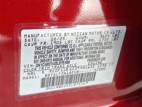 New 2025 Nissan Versa SV w/ Trunk Package image 18