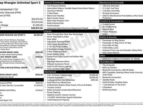 Used 2021 Jeep Wrangler Unlimited Sport AWD/4WD image 6