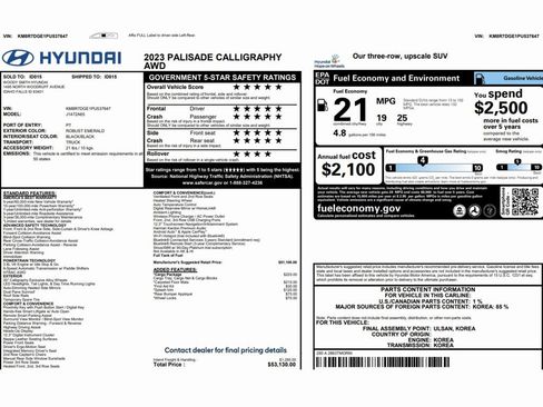 Used 2023 Hyundai Palisade Calligraphy w/ Cargo Package image 2