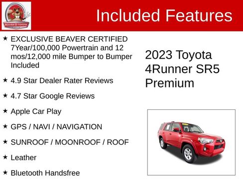 Used 2023 Toyota 4Runner SR5 Premium w/ Moonroof Package RWD image 4