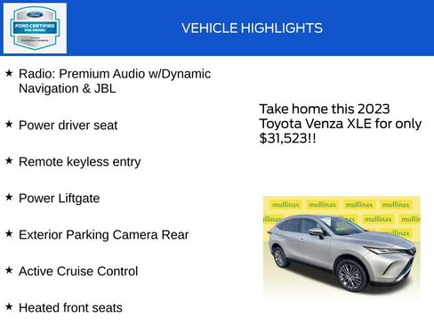 Used 2023 Toyota Venza XLE image 17