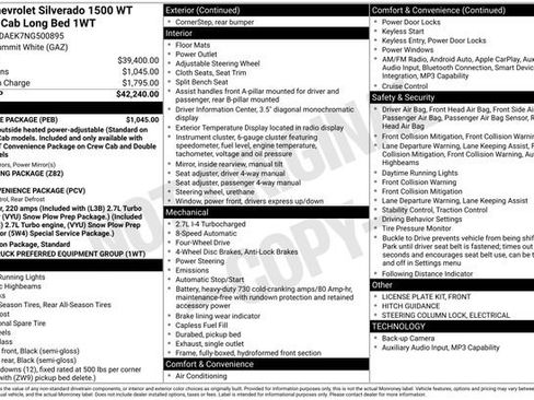 Used 2022 Chevrolet Silverado 1500 W/T w/ WT Value Package AWD/4WD image 7
