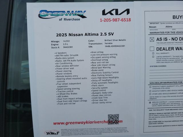 Used 2025 Nissan Altima 2.5 SV FWD image 35