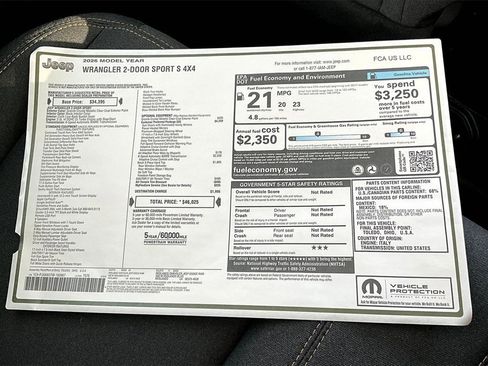 New 2026 Jeep Wrangler Sport S image 14