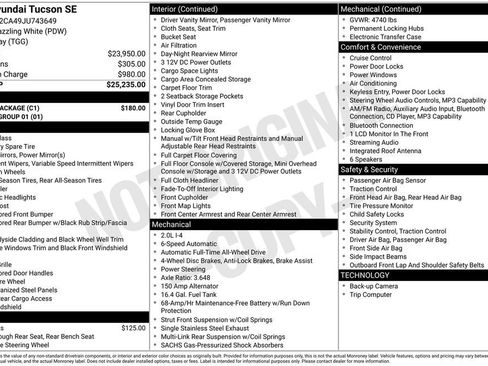 Used 2018 Hyundai Tucson SE w/ Cargo Package AWD/4WD image 24