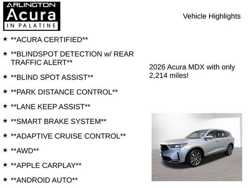Certified 2026 Acura MDX SH-AWD w/ Technology Package image 7